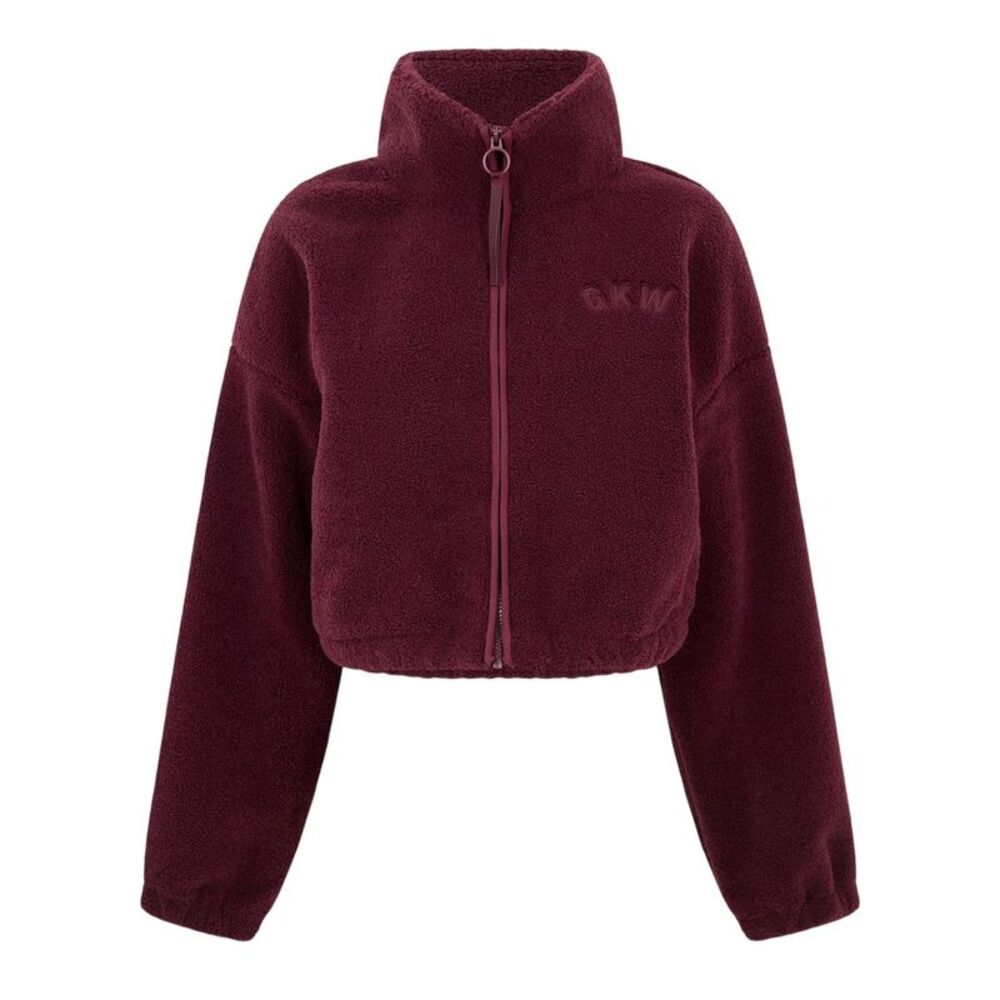 Gym King Womens/Ladies Logo Borg Cropped Jacket / Fig